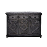 X - Design Wooden Buffet Sideboard With Drawers Black